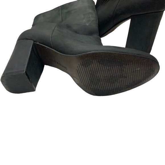 LUCKY‎ BRAND Walwyn Black Nubuck Leather Heeled Booties - Picture 5 of 9